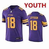 Youth Minnesota Vikings #18 Justin Jefferson Purple Color Rush Limited Stitched Jersey,baseball caps,new era cap wholesale,wholesale hats